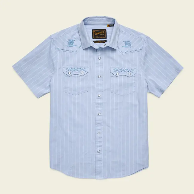 Howler Brothers Crosscut Deluxe Snapshirt - Surfbird : Sky Oxford Dobby