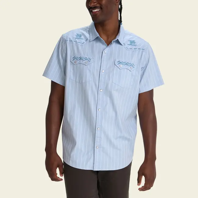 Howler Brothers Crosscut Deluxe Snapshirt - Surfbird : Sky Oxford Dobby