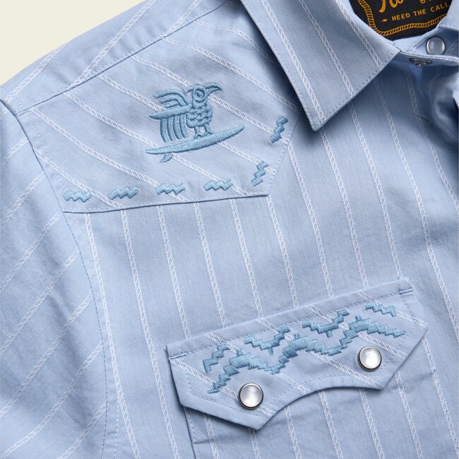 Howler Brothers Crosscut Deluxe Snapshirt - Surfbird : Sky Oxford Dobby