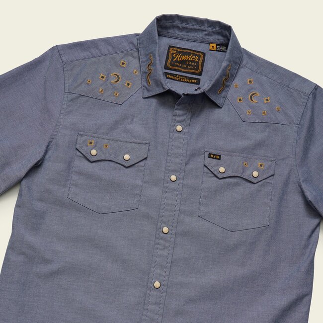 Howler Brothers Crosscut Deluxe Snapshirt - Noche de Paz : Indigo Chambray