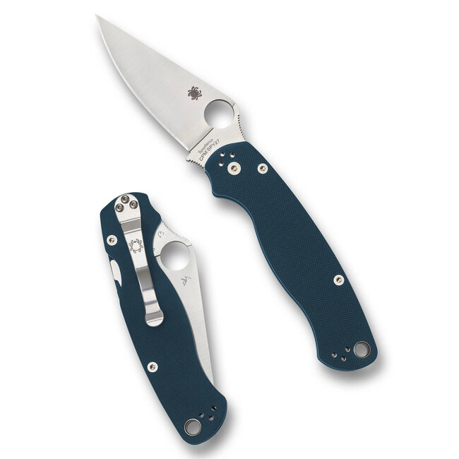 Spyderco PARA MILITARY 2 COBALT BLUE G-10 CPM SPY27 PLAINEDGE