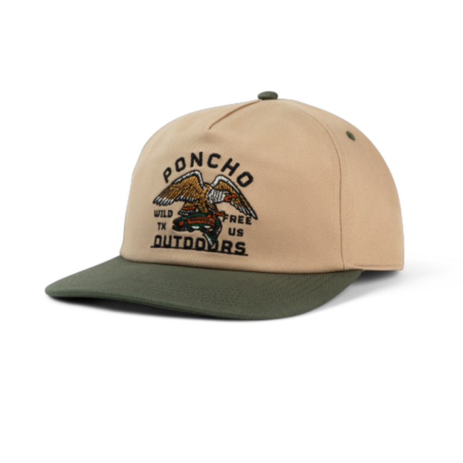 Poncho Outdoors Tan Eagle and Trout Hat One Size