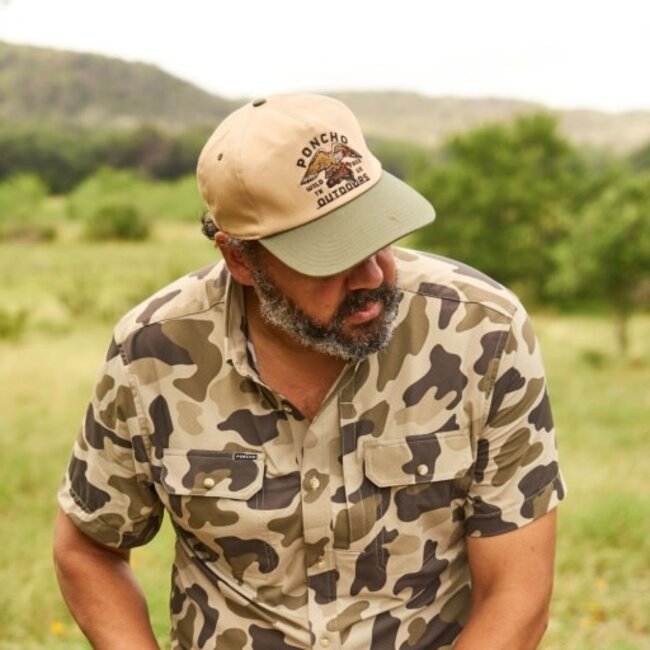 Poncho Outdoors Tan Eagle and Trout Hat One Size
