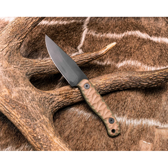 Half Face Blades Feather Light- Coyote/OD Green G10, Armor Black Cerakote, Allen Bolts, Textured Grip