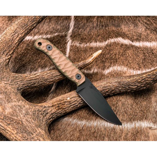 Half Face Blades Feather Light- Coyote/OD Green G10, Armor Black Cerakote, Allen Bolts, Textured Grip