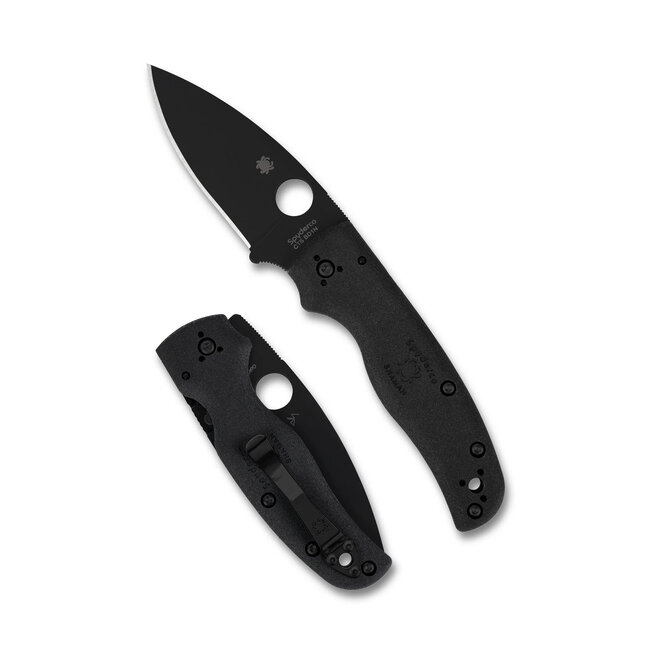 Spyderco Shaman Black Lightweight Black Blade Plain Edge