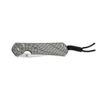 Chris Reeve Knives Small Sebenza 31 Forever Flag Glass Blasted Tanto