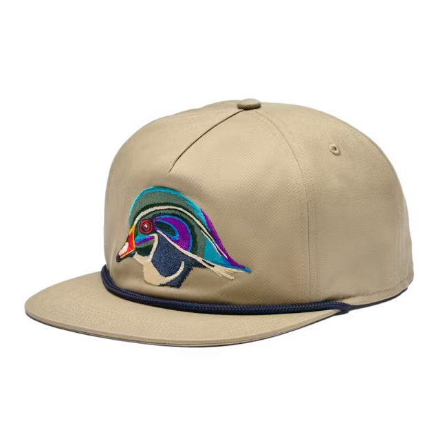 Yeti Wood Duck Flat Brim Rope Hat - Khaki