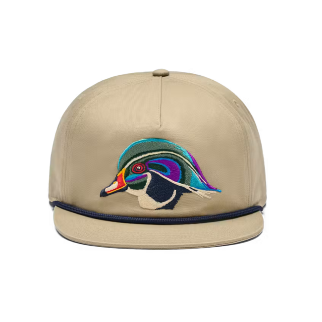 Yeti Wood Duck Flat Brim Rope Hat - Khaki