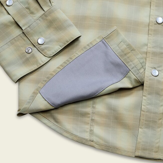 Howler Brothers H Bar B Tech Longsleeve - Kent Plaid : Fog Green
