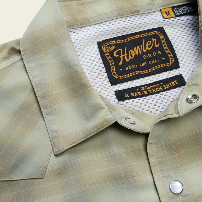 Howler Brothers H Bar B Tech Longsleeve - Kent Plaid : Fog Green