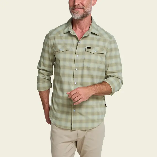 Howler Brothers H Bar B Tech Longsleeve - Kent Plaid : Fog Green