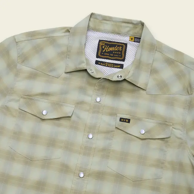Howler Brothers H Bar B Tech Longsleeve - Kent Plaid : Fog Green