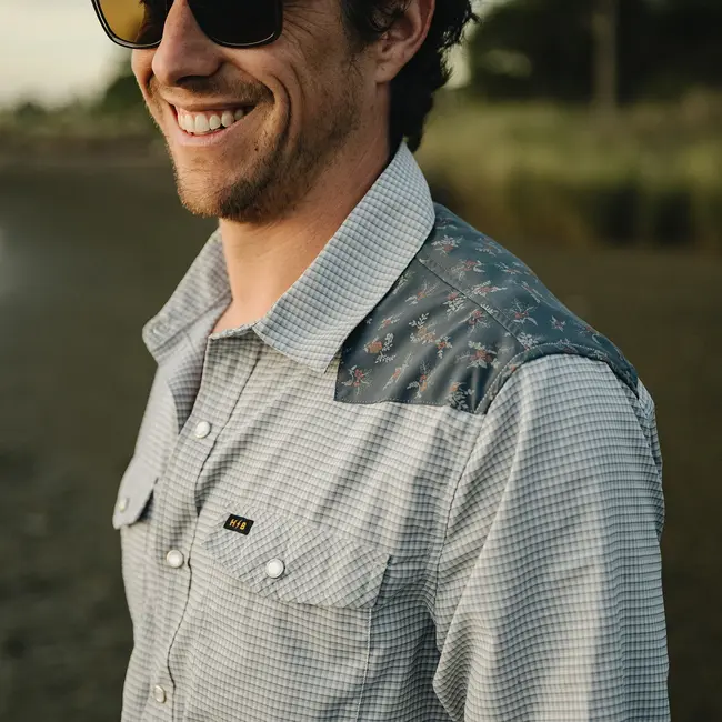 Howler Brothers H Bar B Tech Longsleeve - Rancher Floral : Smoke Blue