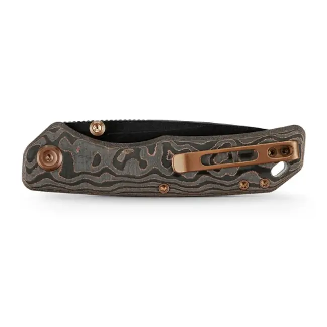Vosteed Marten 330 Button Lock Folder - Copper Carbon Fiber