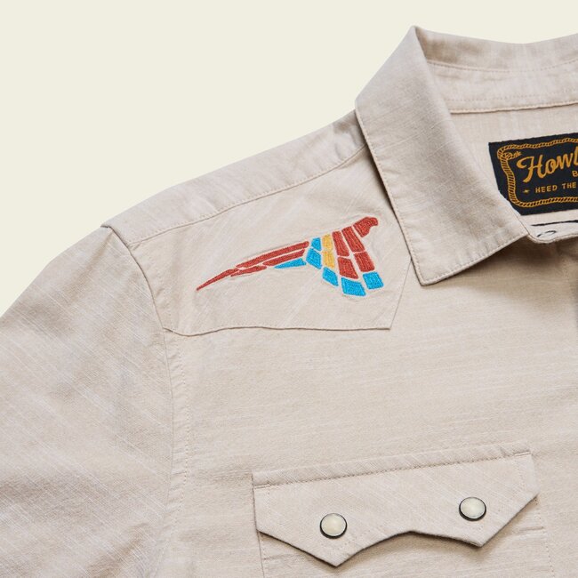 Howler Brothers Crosscut Deluxe Longsleeve - Parrot Patrol : Dune Chambray