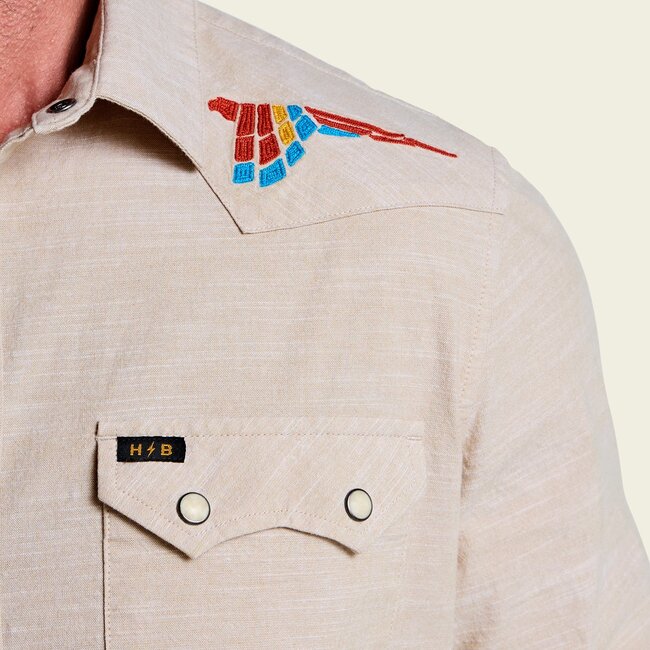 Howler Brothers Crosscut Deluxe Longsleeve - Parrot Patrol : Dune Chambray