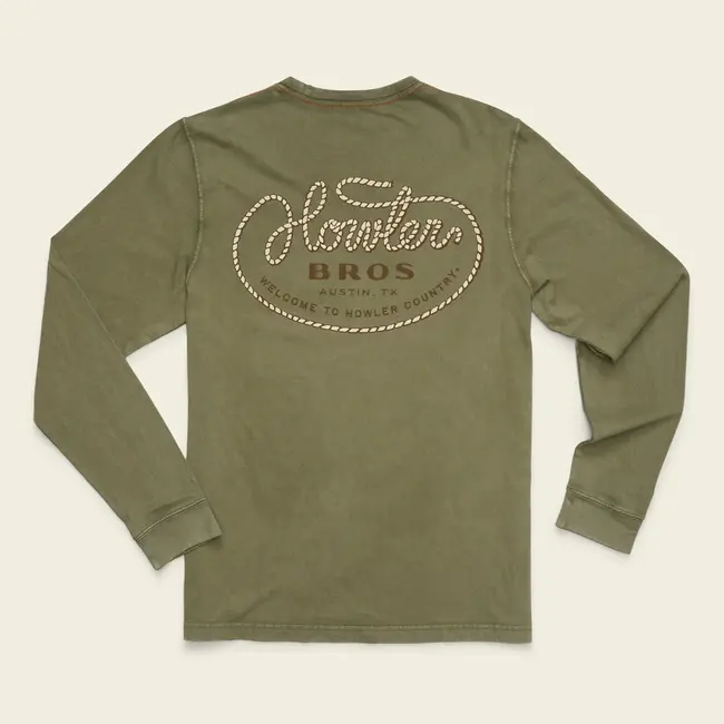 Howler Brothers Cotton Longsleeve T-Shirt - Howler Lasso : Fatigue