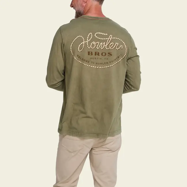 Howler Brothers Cotton Longsleeve T-Shirt - Howler Lasso : Fatigue
