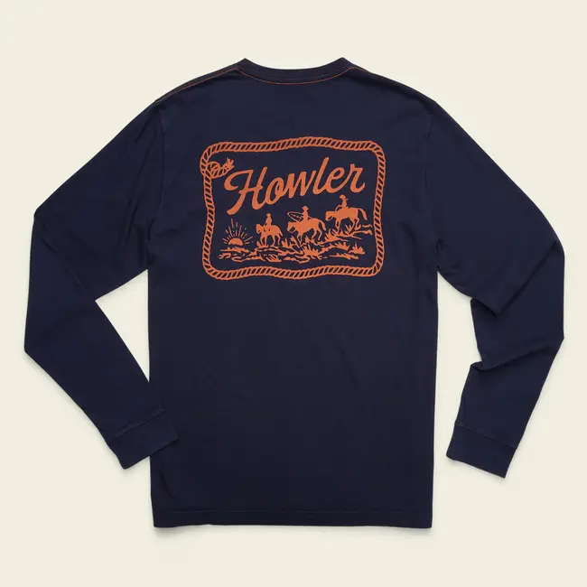 Howler Brothers Cotton Longsleeve T-Shirt - Howler Posse : Navy