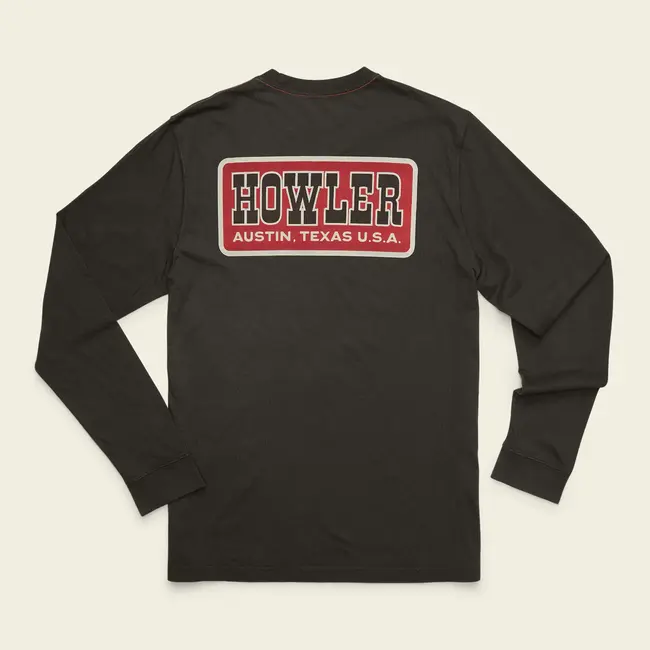 Howler Brothers Cotton Longsleeve T-Shirt - Howler Slab : Antique Black