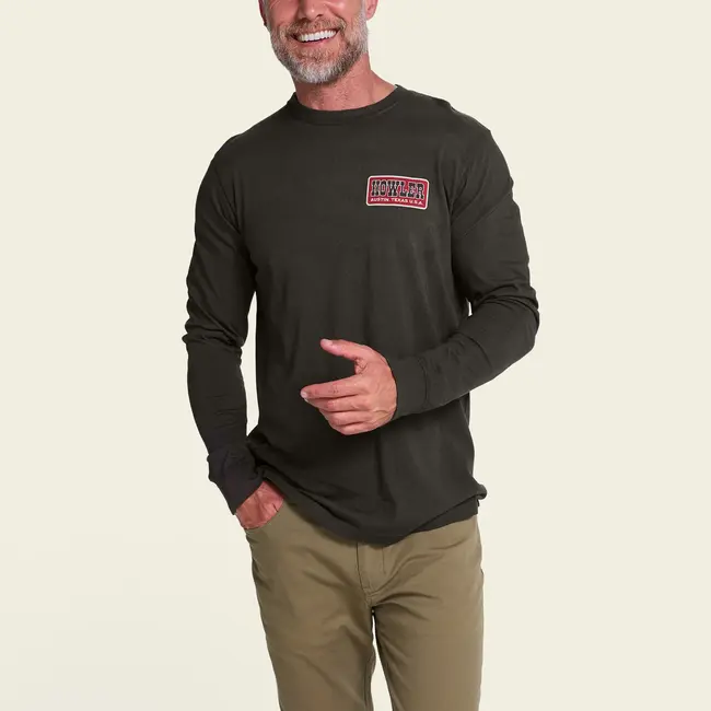 Howler Brothers Cotton Longsleeve T-Shirt - Howler Slab : Antique Black