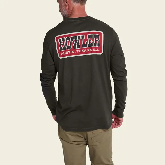 Howler Brothers Cotton Longsleeve T-Shirt - Howler Slab : Antique Black