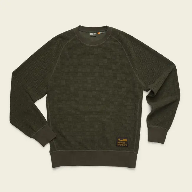 Howler Brothers Eleos Fleece Crewneck - Grids : Army