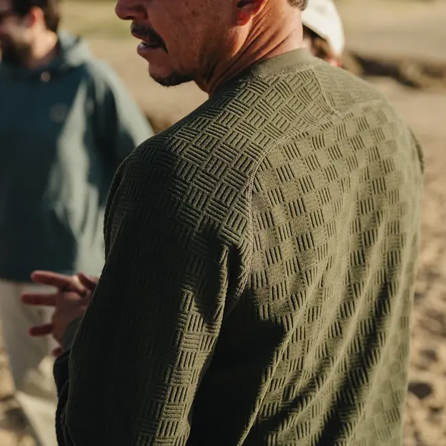 Howler Brothers Eleos Fleece Crewneck - Grids : Army