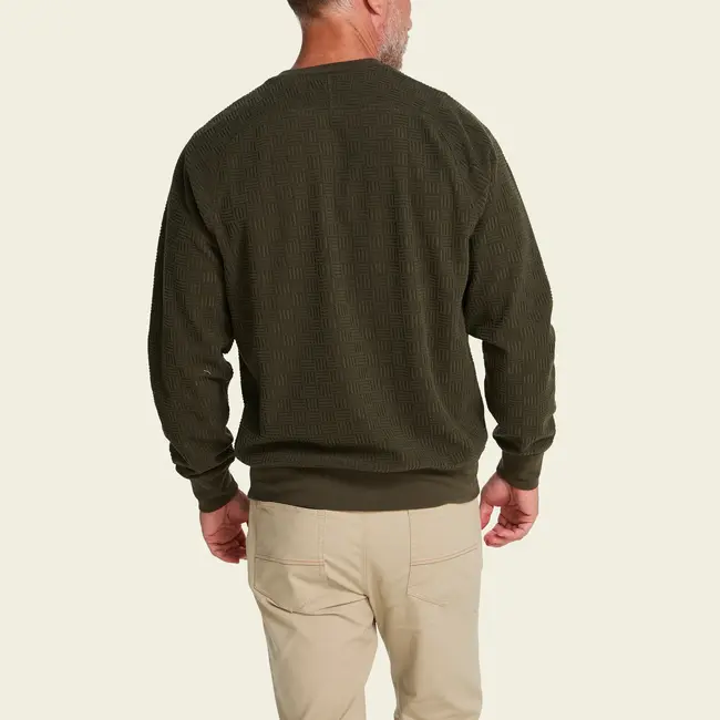 Howler Brothers Eleos Fleece Crewneck - Grids : Army