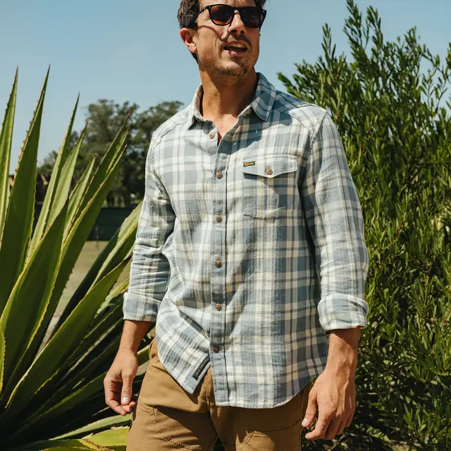 Howler Brothers La Grange Lightweight Flannel - Cohen Plaid : Iron Blue