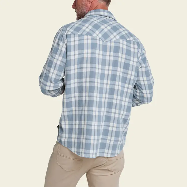 Howler Brothers La Grange Lightweight Flannel - Cohen Plaid : Iron Blue