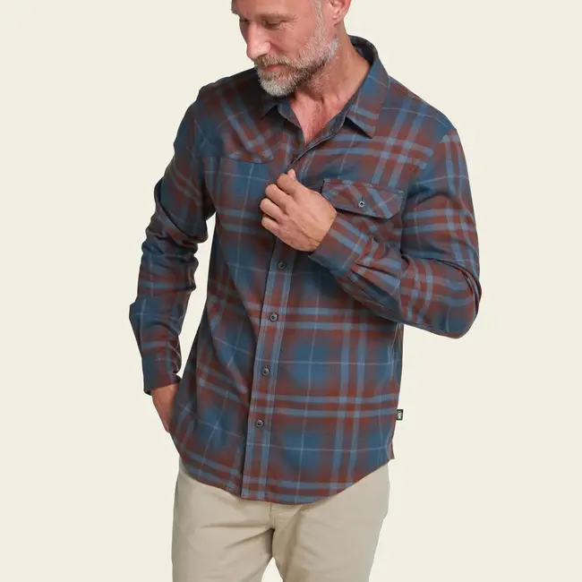 Howler Brothers Harker's Flannel - Kempton Plaid : Dark Slate