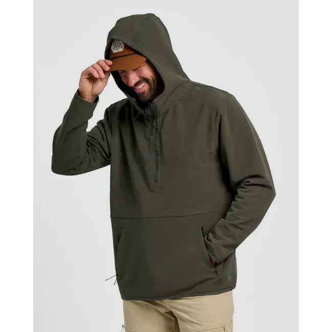 Free Fly Men's Gridback Fleece Anorak Hoodie