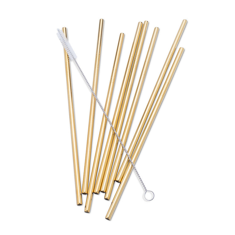 Abbott Gold | 8 Straight Straws & Brush