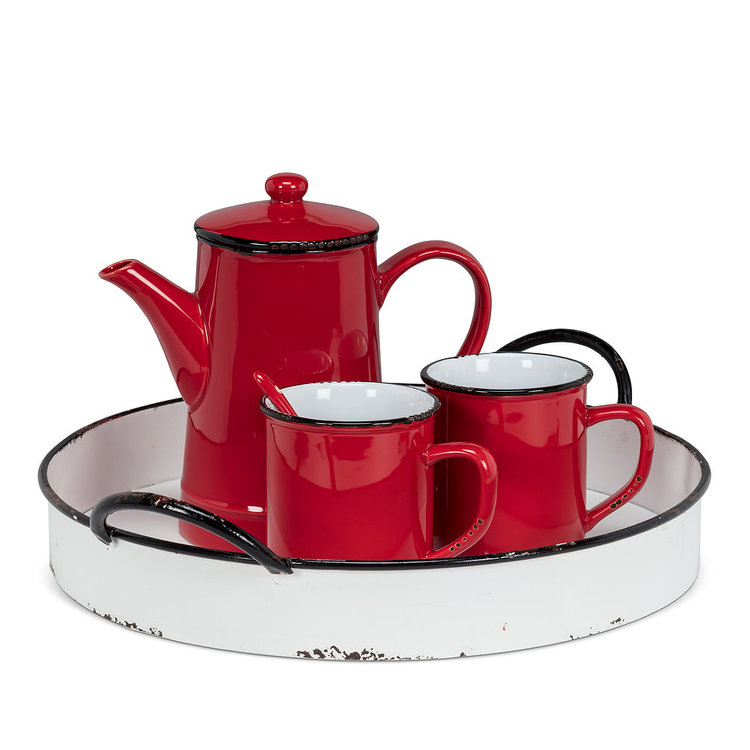 Round Tray with Handles