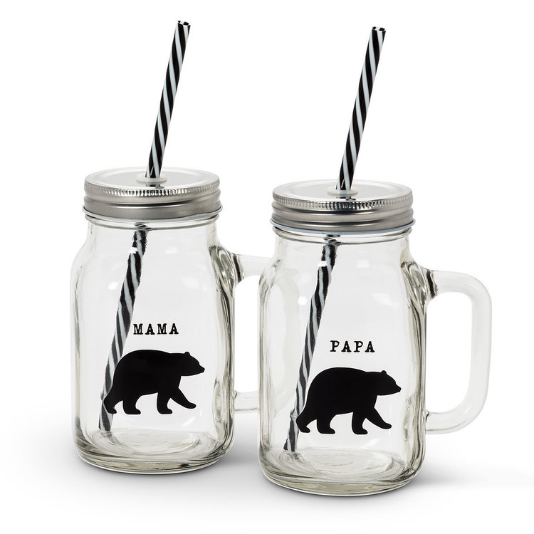 Cottage Life Bear Mugs with Straw