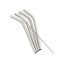 Abbott Silver | 4 Bent Wide Straws & Brush