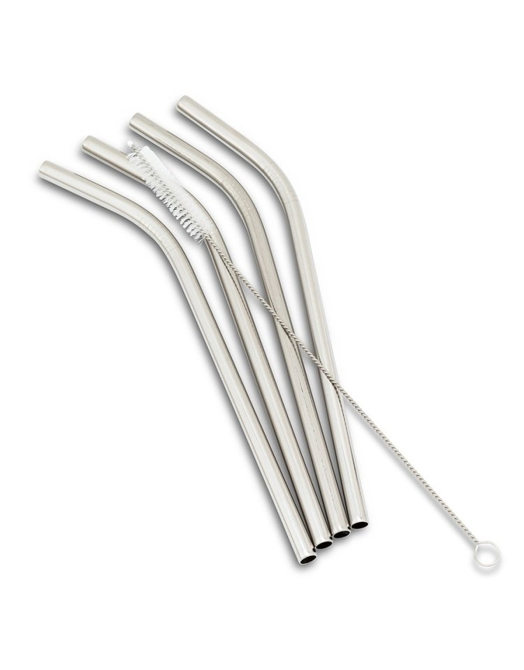 Abbott Silver | 4 Bent Wide Straws & Brush