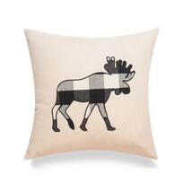 Cottage Life Check Plaid Moose | Pillow