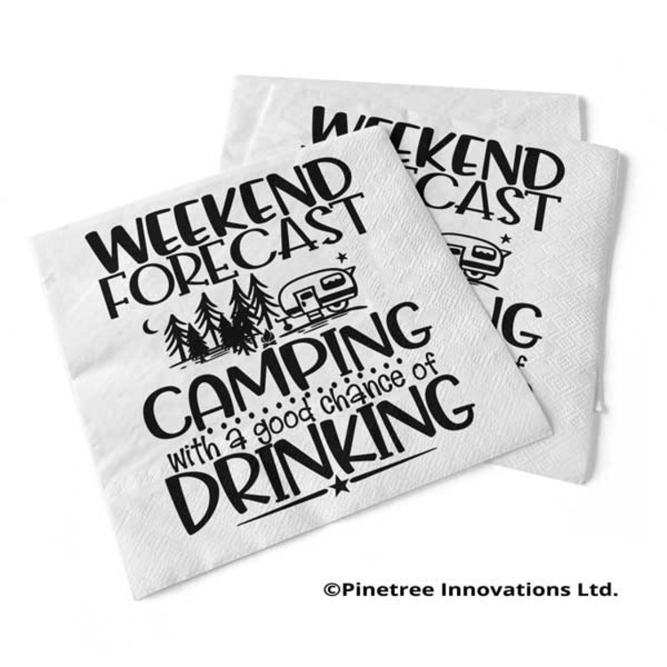 Pinetree Innovations 012-027 - Weekend Forecast | Beverage Napkin