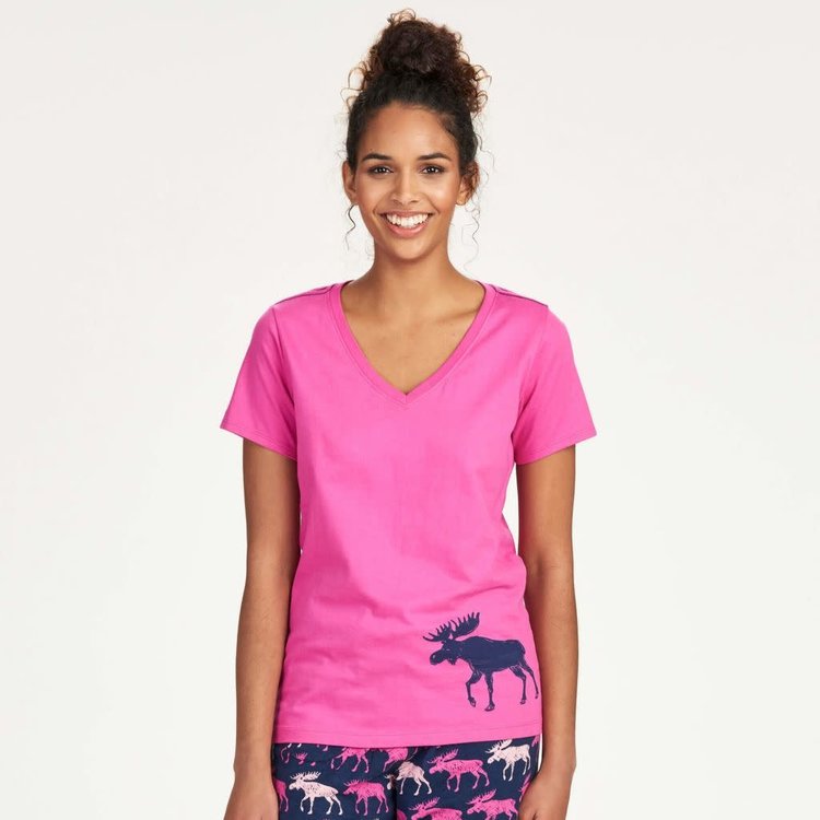 Little Blue House by Hatley Cottage Moose | Pajama Tee