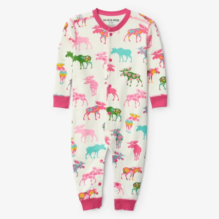 Little Blue House by Hatley Patterned Moose | Union Suit