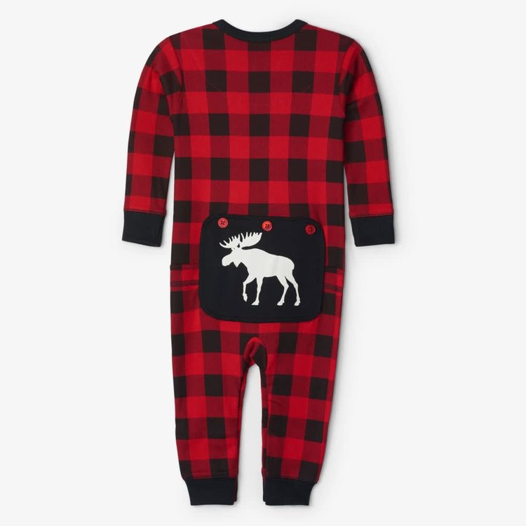 Little Blue House by Hatley Moose on Plaid  | Union Suit
