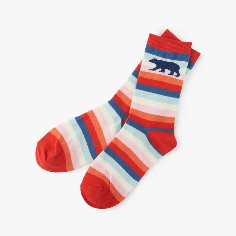 Little Blue House by Hatley Cute Stripe Bears | Crew Socks