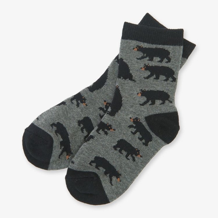 Little Blue House by Hatley Kids Charcoal Bears | Crew Socks