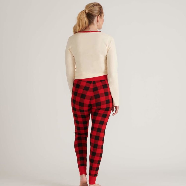 Little Blue House by Hatley Buffalo Plaid Bear | Long Sleeve Pajama Tee