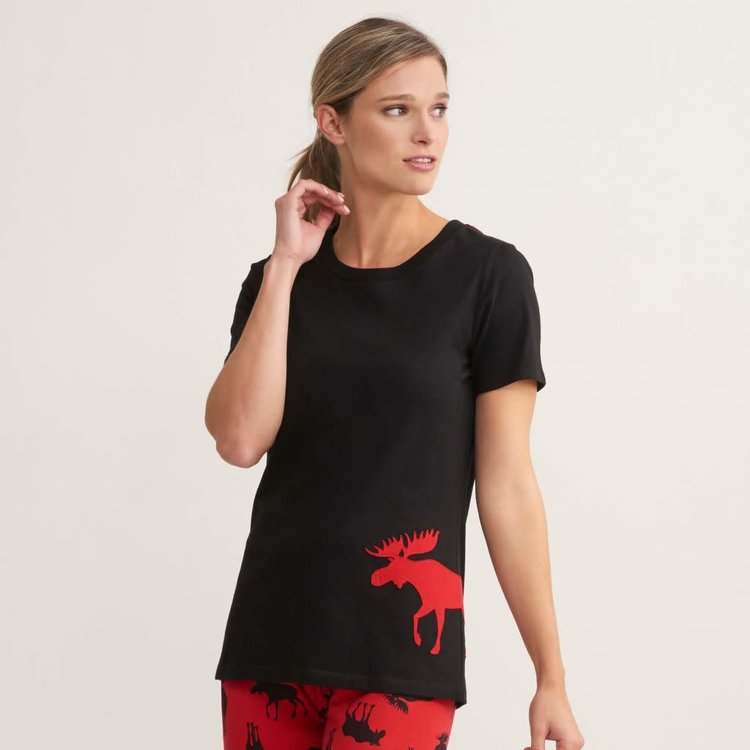 Little Blue House by Hatley Moose on Red | Pajama Tee