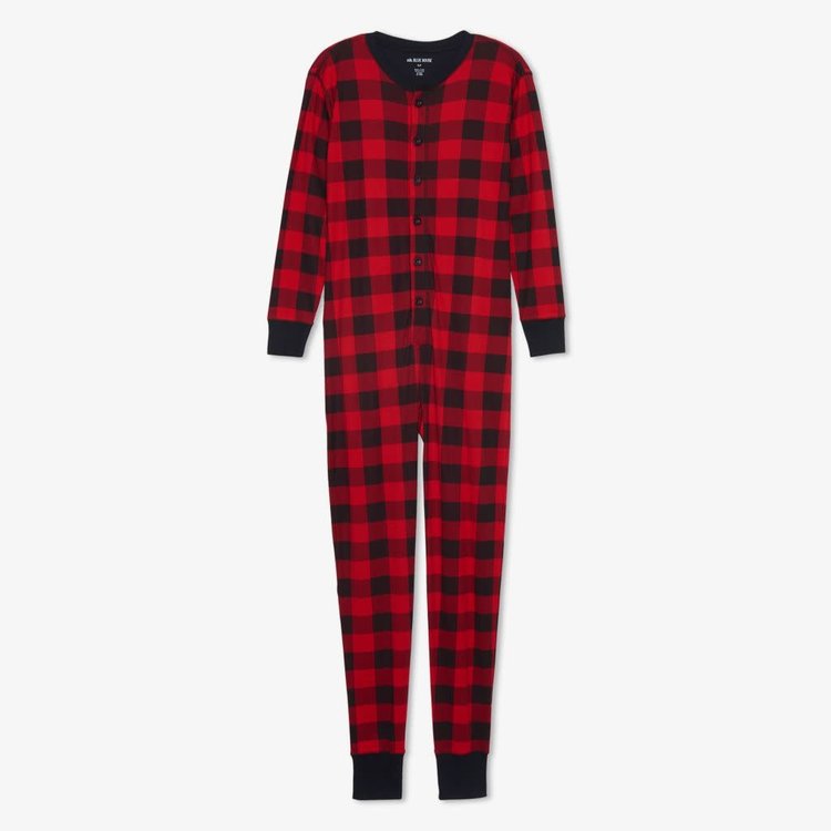 Little Blue House by Hatley Moose on Plaid | Union Suit