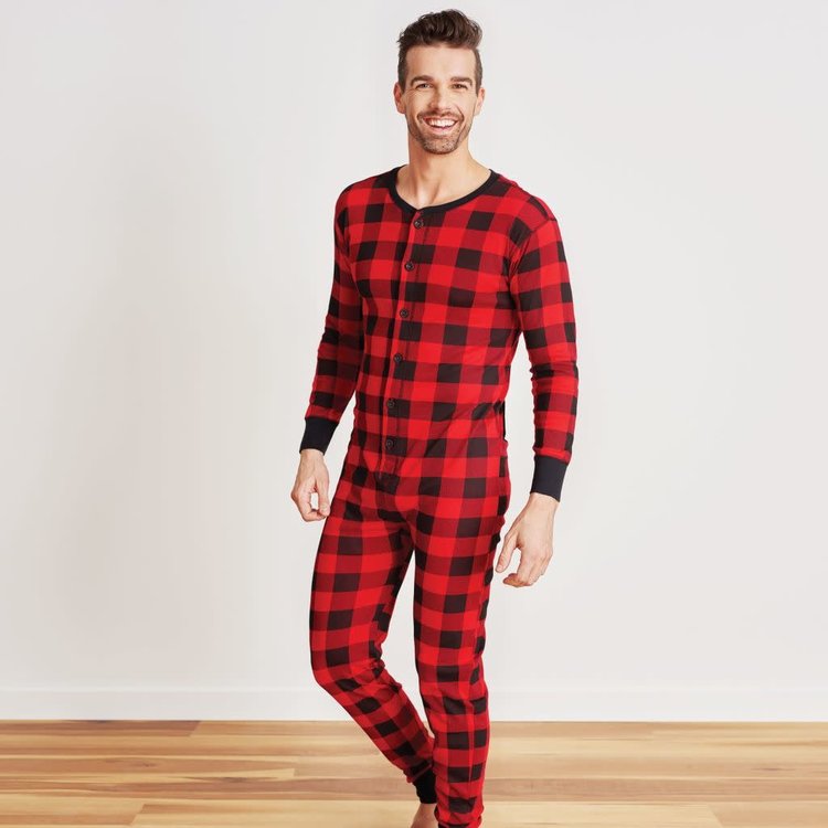 Little Blue House by Hatley Moose on Plaid | Union Suit